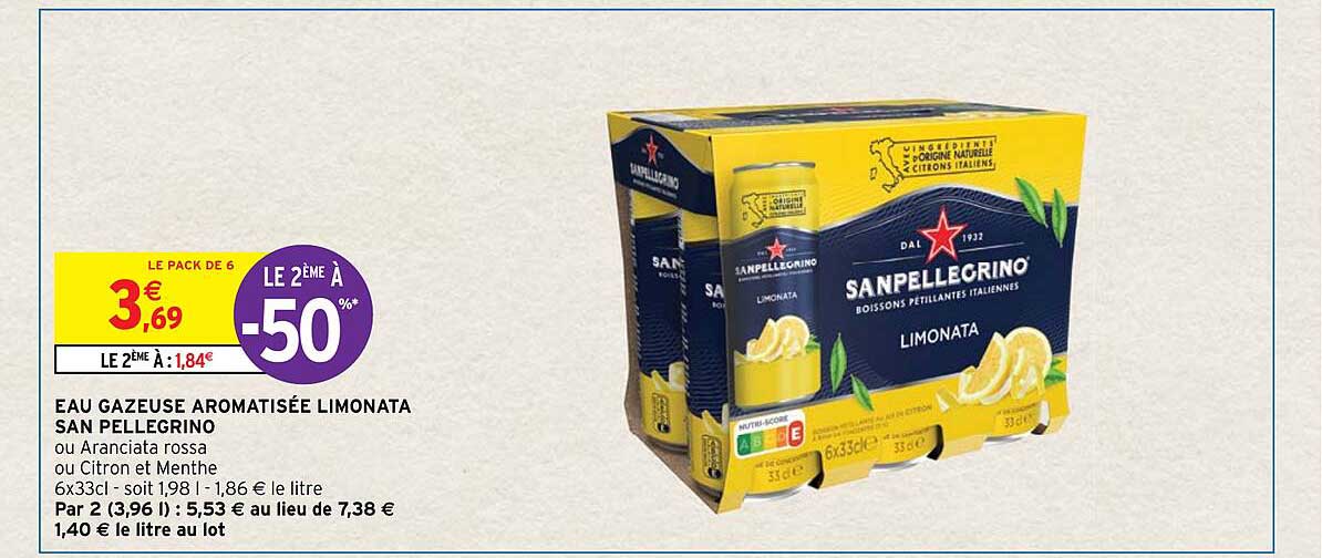 eau gazeuse aromatisée limonata san pellegrino