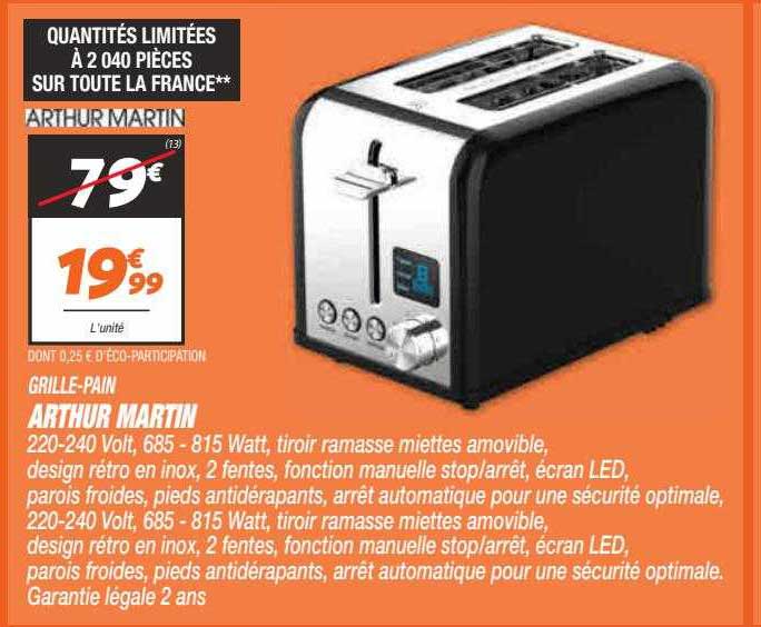 grille-pain arthur martin