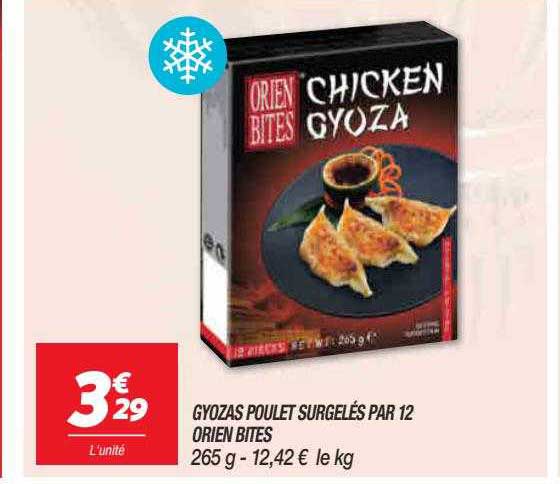 gyozas poulet surgelés par 12 orien bites