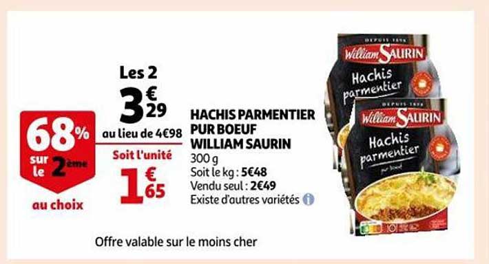 hachis parmentier pur boeuf william saurin