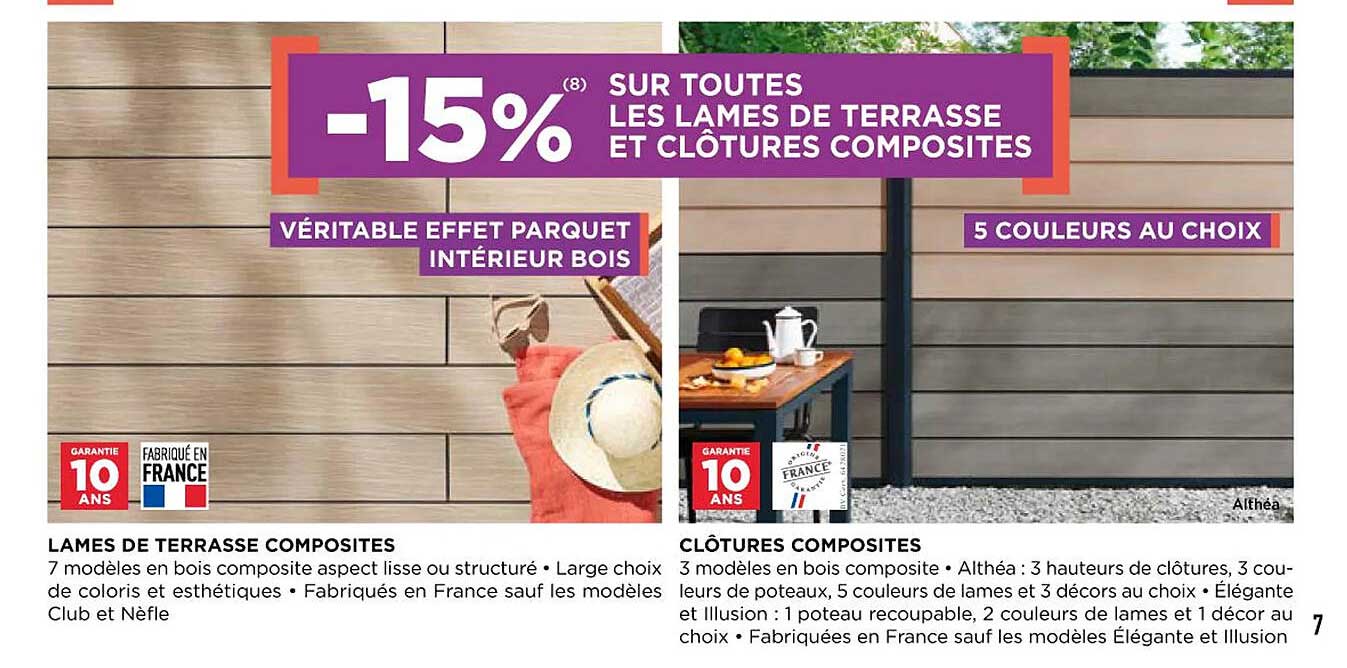 lames de terrasse et clôtures composites