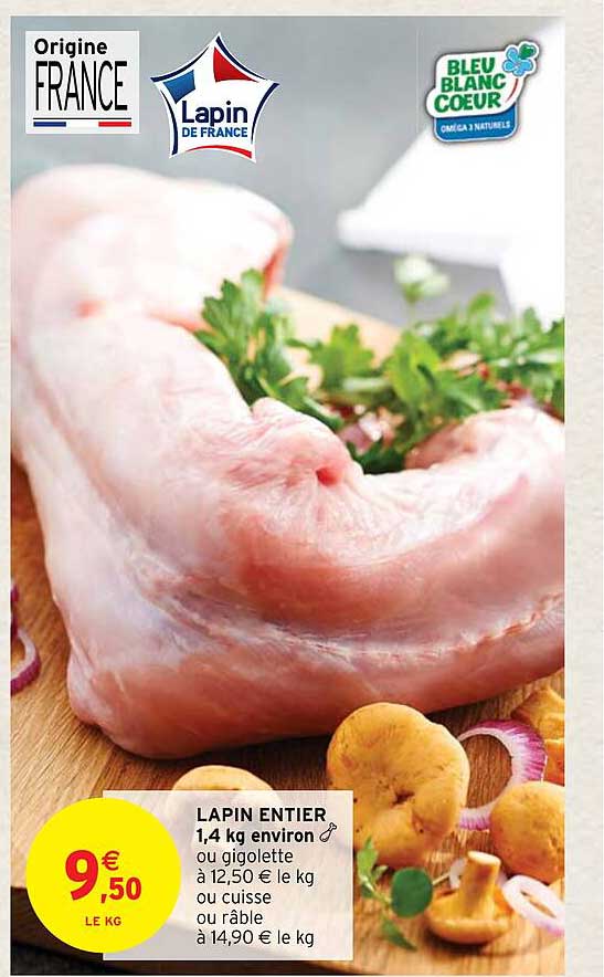 lapin entier 1,4kg environ