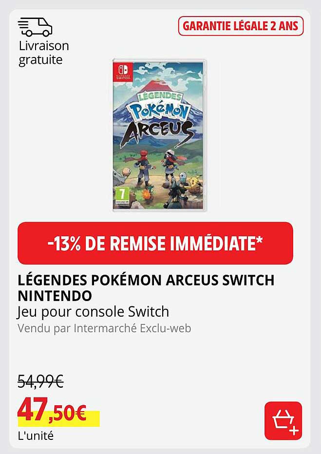 légendes pokémon arceus switch nintendo