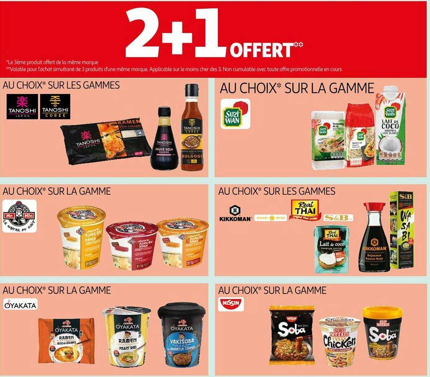 les gammes tanoshi japon, corée, la gamme suzi wan, la gamme mr min, les gammes kikkoman, real thaï, la gamme oyakata, la gamme soba