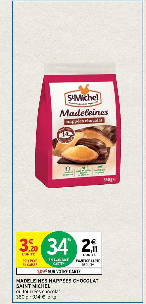 madeleines nappées chocolat saint michel