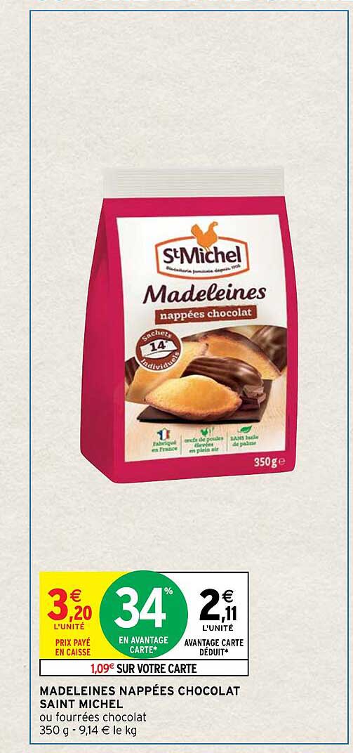 madeleines nappées chocolat saint michel