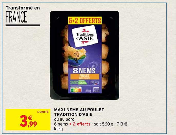 maxi nems au poulet tradition d'asie