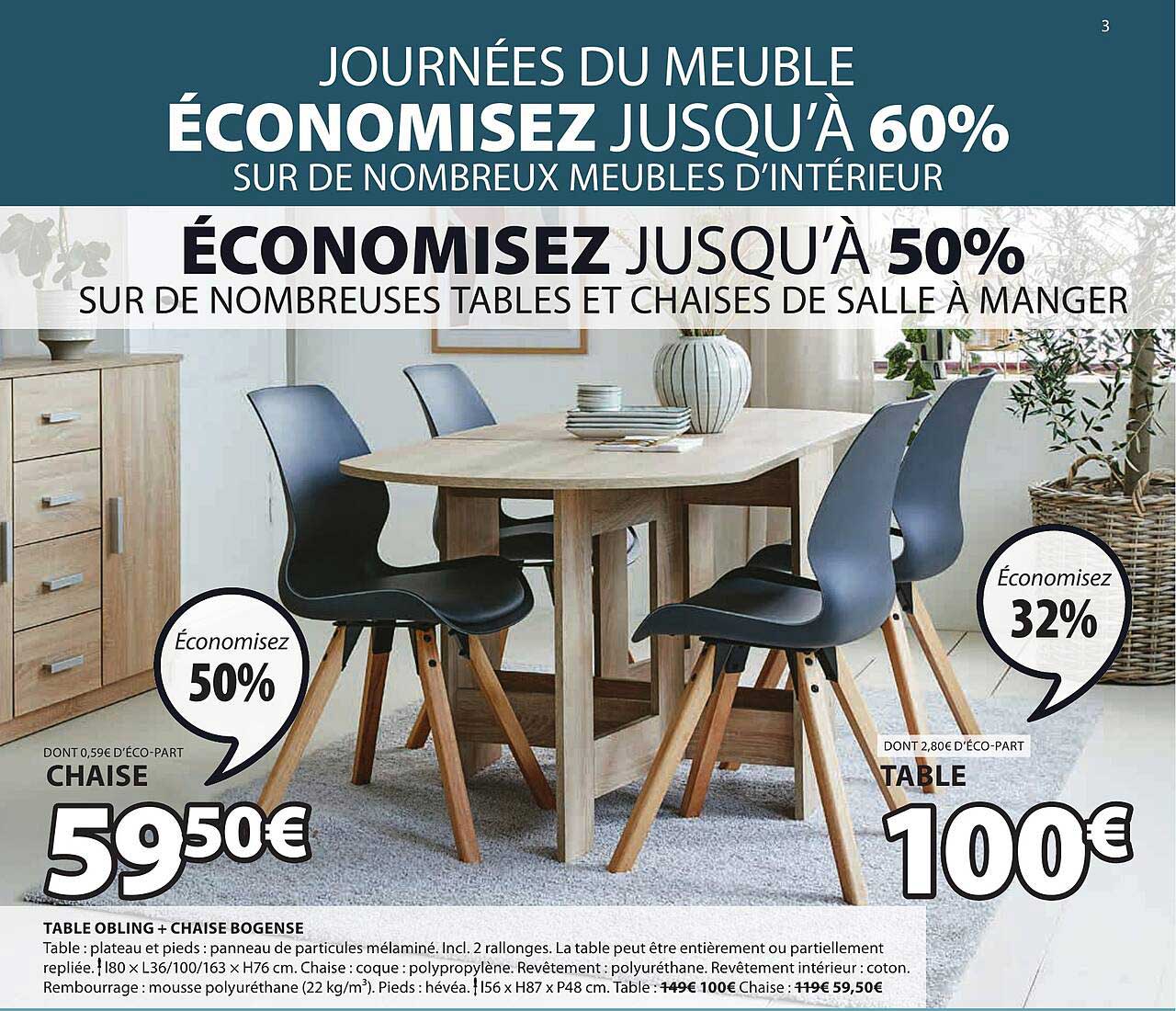 meubles d'intérieur : table obling + chaise bogense
