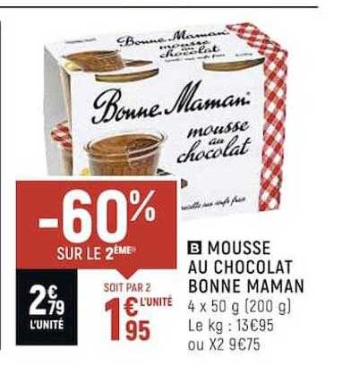 mousse au chocolat bonne maman