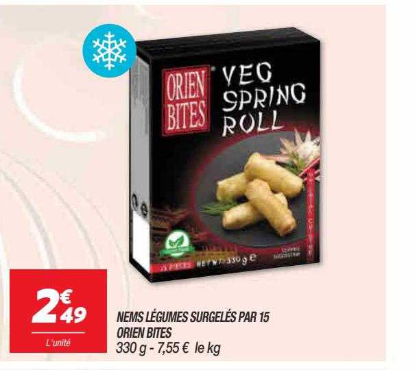 Nems Légumes Surgelés Par 15 Orien Bites