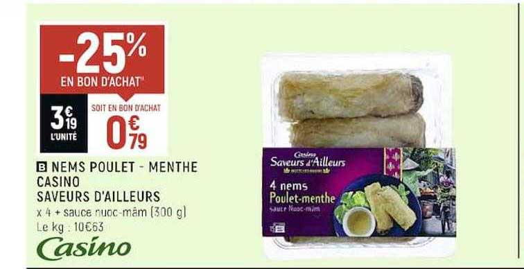 nems poulet - menthe casino saveurs d'ailleurs
