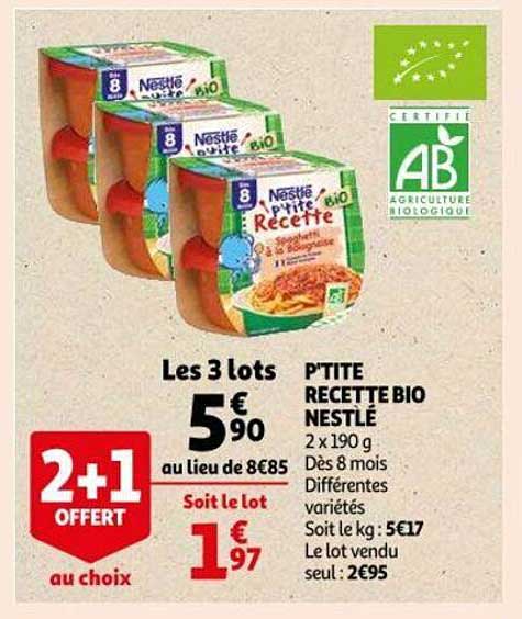 p'tite recette bio nestlé