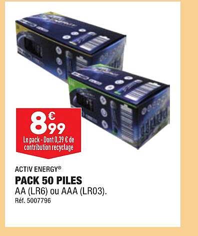 Pack 50 Piles Activ Energy