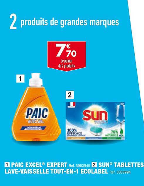 paic excel expert lave-vaisselle tout-en-1 ecolabel, sun tablettes