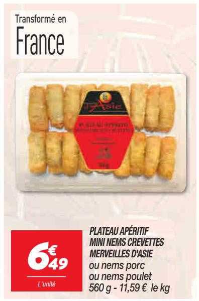 plateau apéritif mini nems crevettes merveilles d'asie