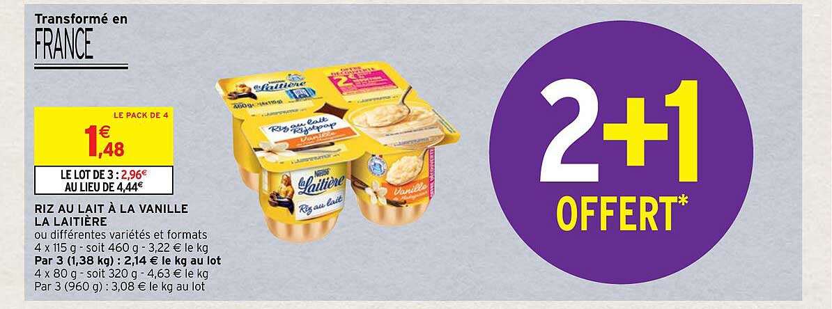 Riz Au Lait à La Vanille La Laitière