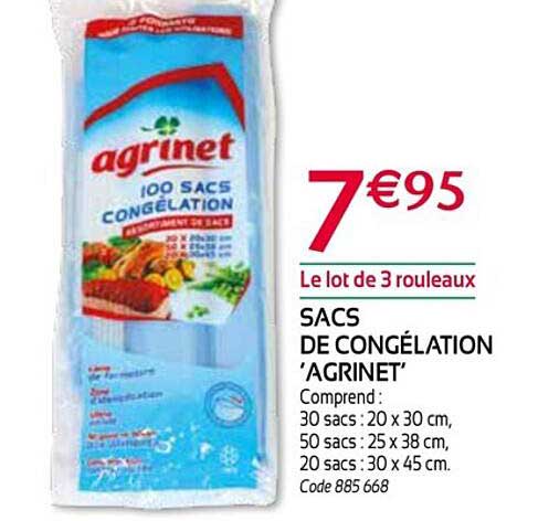 Sacs De Congélation "agrinet"