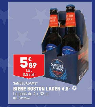 samuel adams bière boston lager 4.8°