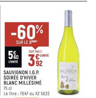 sauvignon i.g.p. soirée d'hiver blanc millésimé