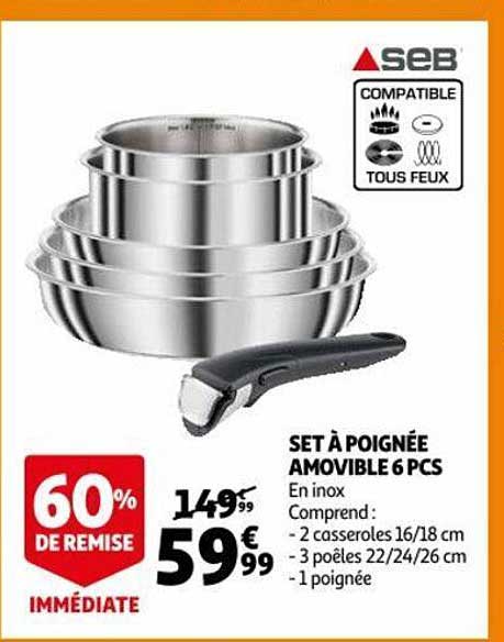 set à poignée amovible 6 pcs