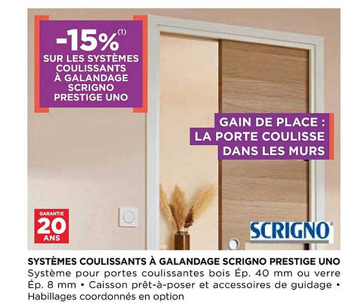 systèmes coulissants à galandage scrigno prestige uno