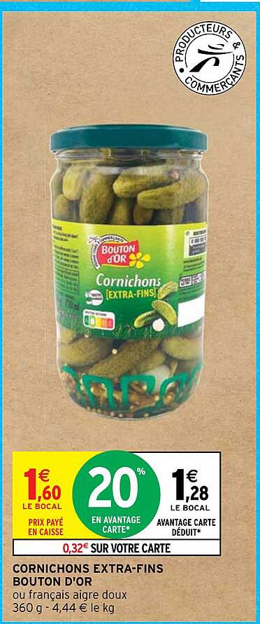 cornichons extra-fins bouton d'or