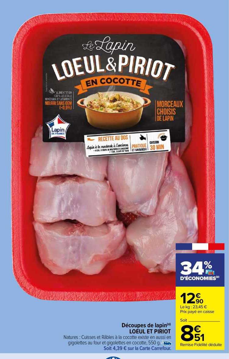 découpes de lapin loeul et piriot