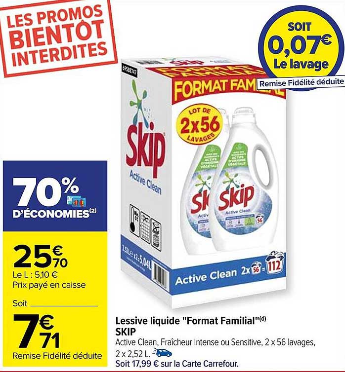 lessive liquide "format familial" skip