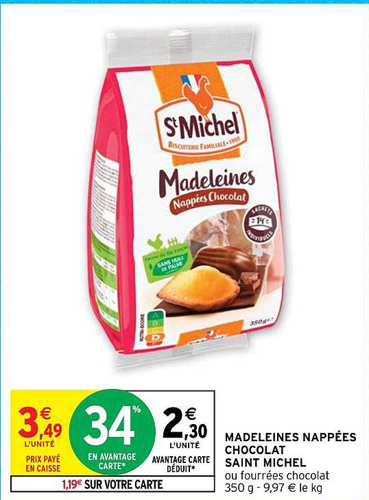 madeleines nappées chocolat saint michel