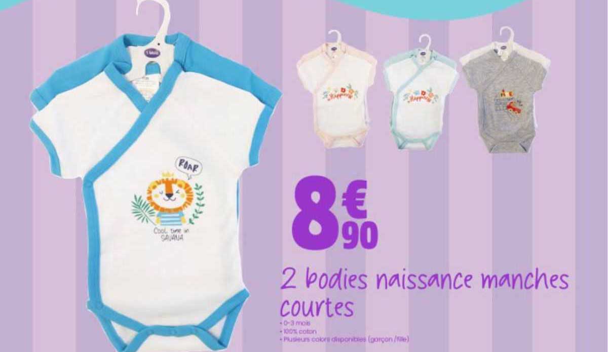 2 bodies naissance manches courtes