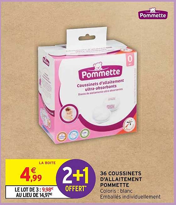 36 coussinets d'allaitement pommette