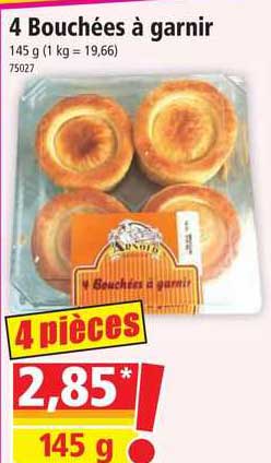 4 bouchées à garnir