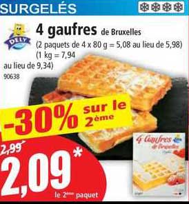 4 gaufres de bruxelles