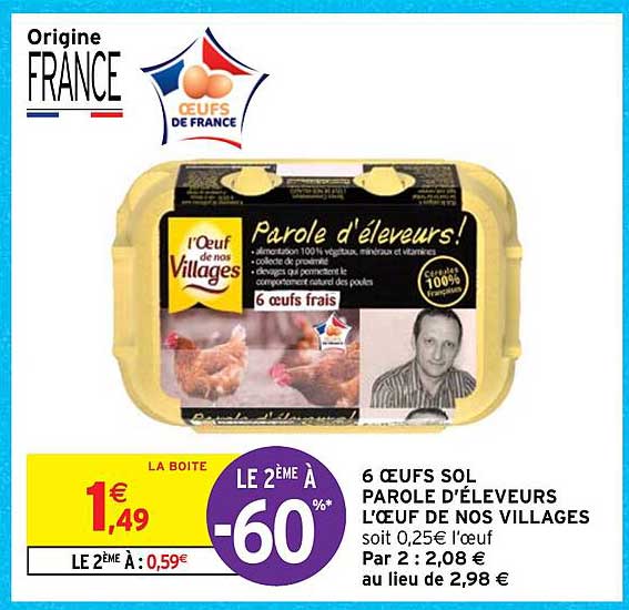6 œufs sol parole d'éleveurs l'œuf de nos villages