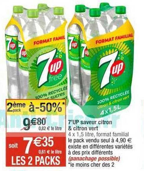 7'up Saveur Citron & Citron Vert