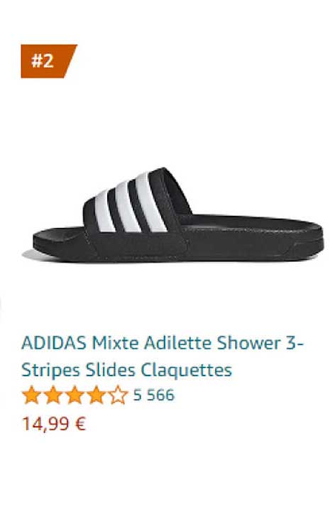 adidas mixte adilette shower 3-stripes slides claquettes