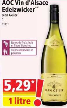 Aoc Vin D'alsace Edelzwicker Jean Geiler