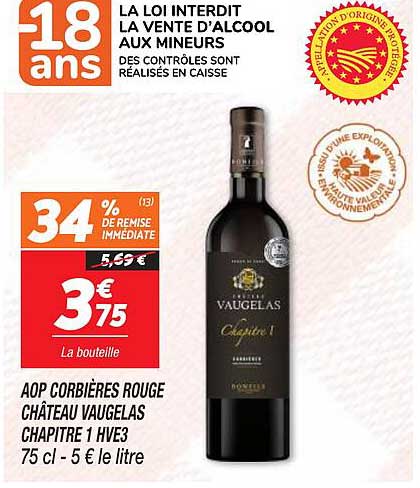 aop corbières rouge château vaugelas chapitre 1 hve3