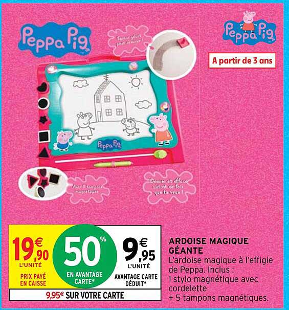 ardoise magique géante peppa pig