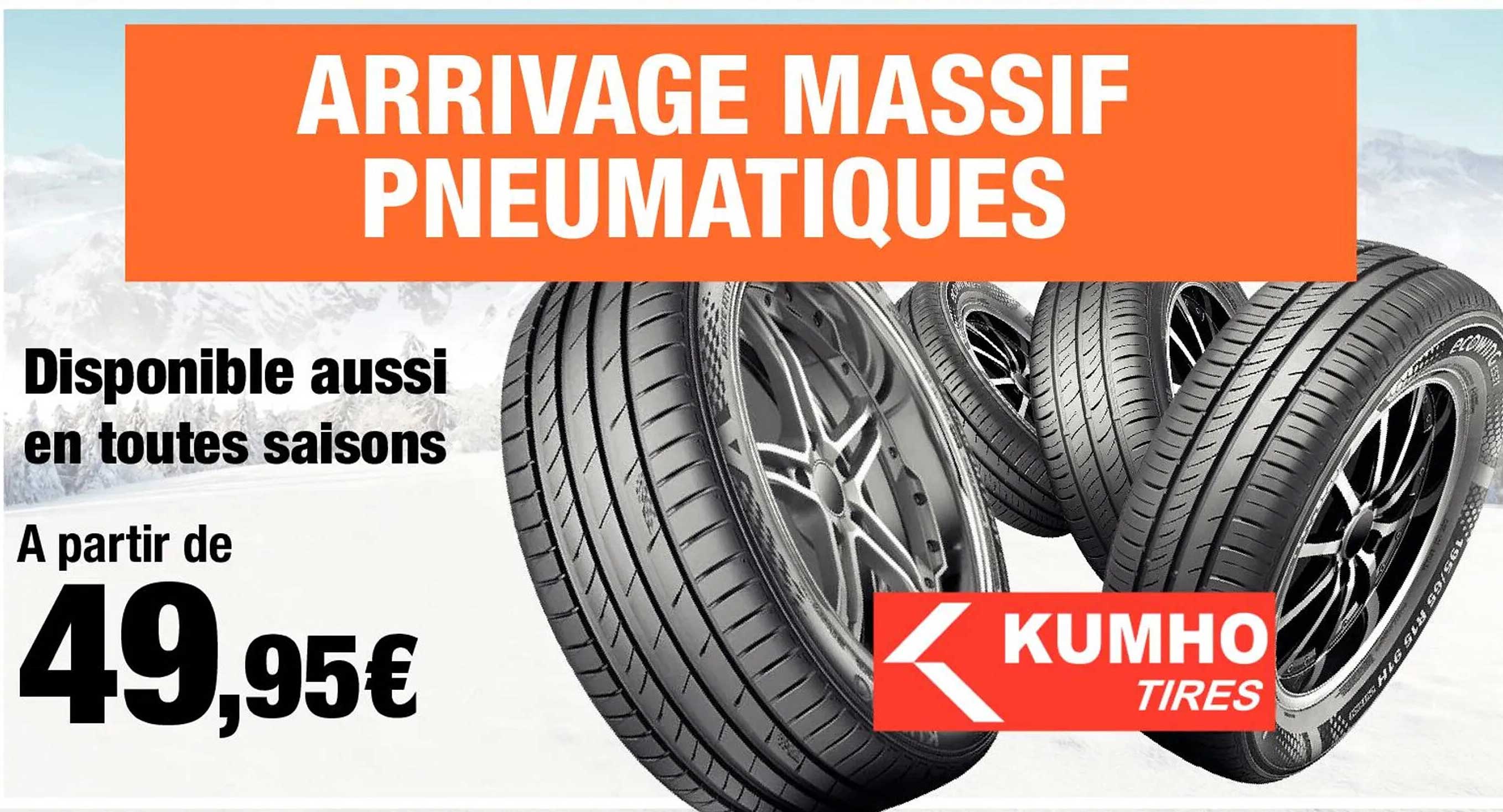 arrivage massif pneumatiques kumho