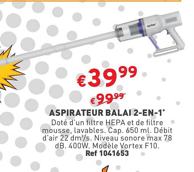 aspirateur balai 2-en-1