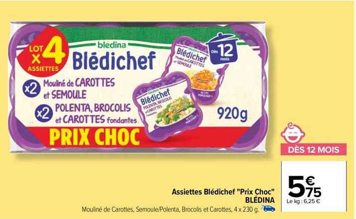 assiettes blédichef "prix choc" blédina