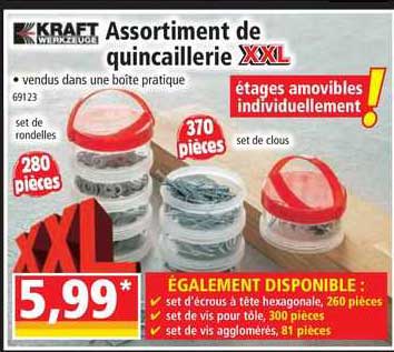 assortiment de quincaillerie xxl kraft werkzeuge