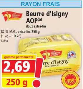 beurre d'isigny aop doux extra-fin les régions à table