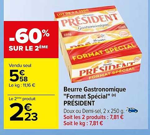 beurre gastronomique "format spécial" président