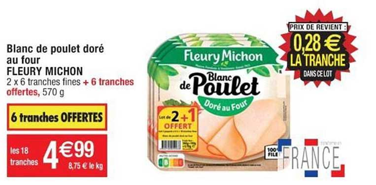 blanc de poulet doré au four fleury michon