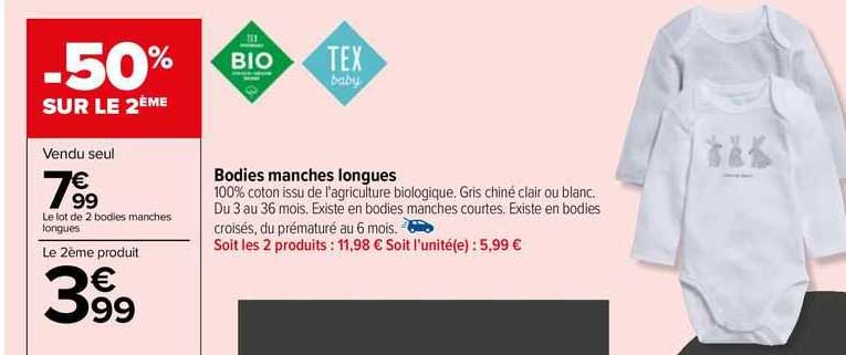 bodies manches longues tex baby