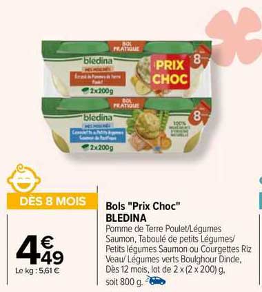 bols "prix choc" blédina
