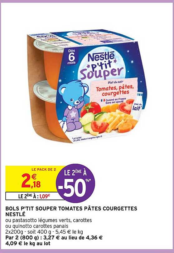 bols p'tit souper tomates pâtes courgettes nestlé