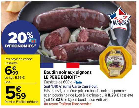 boudin noir aux oignons le père bénoît